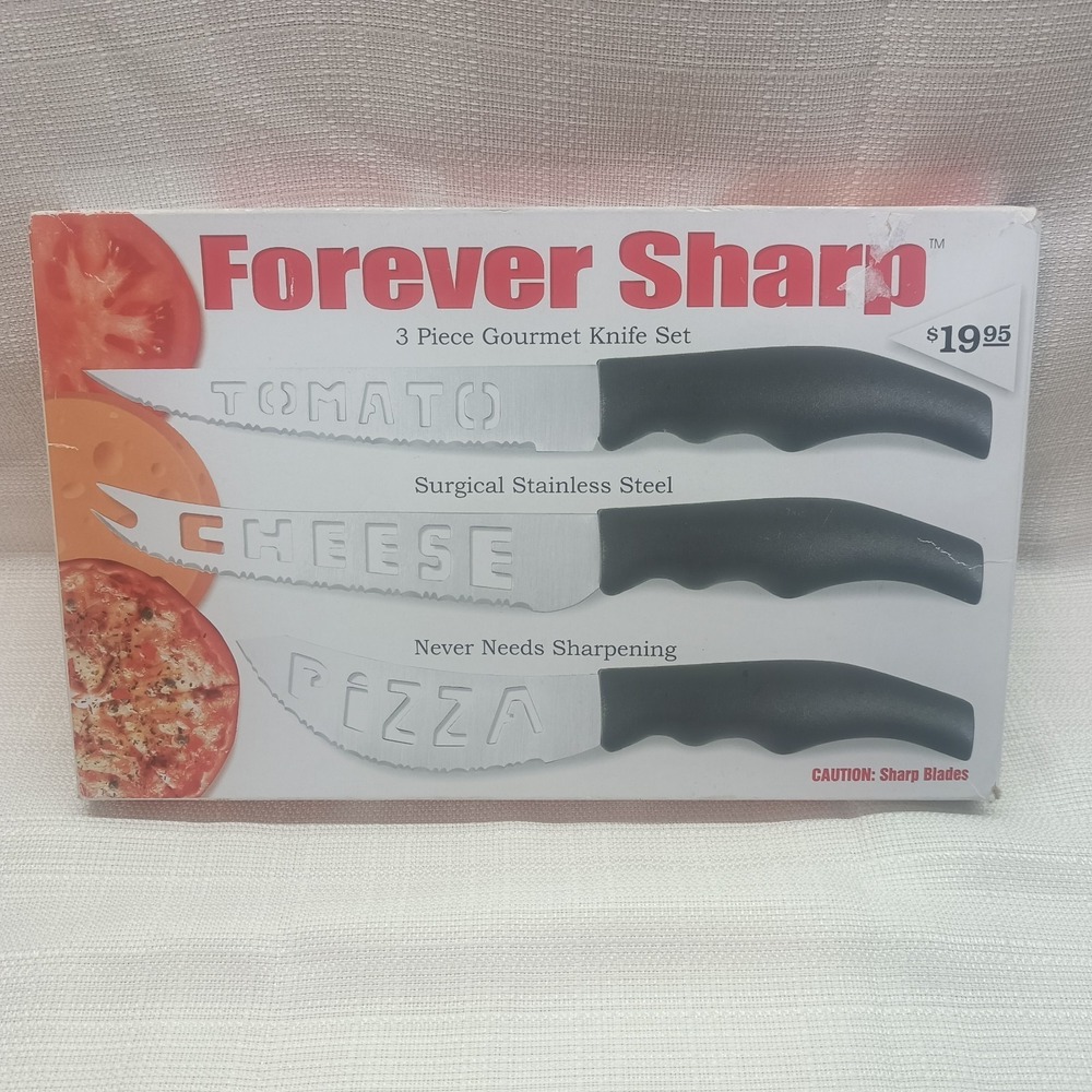 FOREVER SHARP 3‎ Piece Gourmet Knife Set-Tomato, Pizza, Cheese